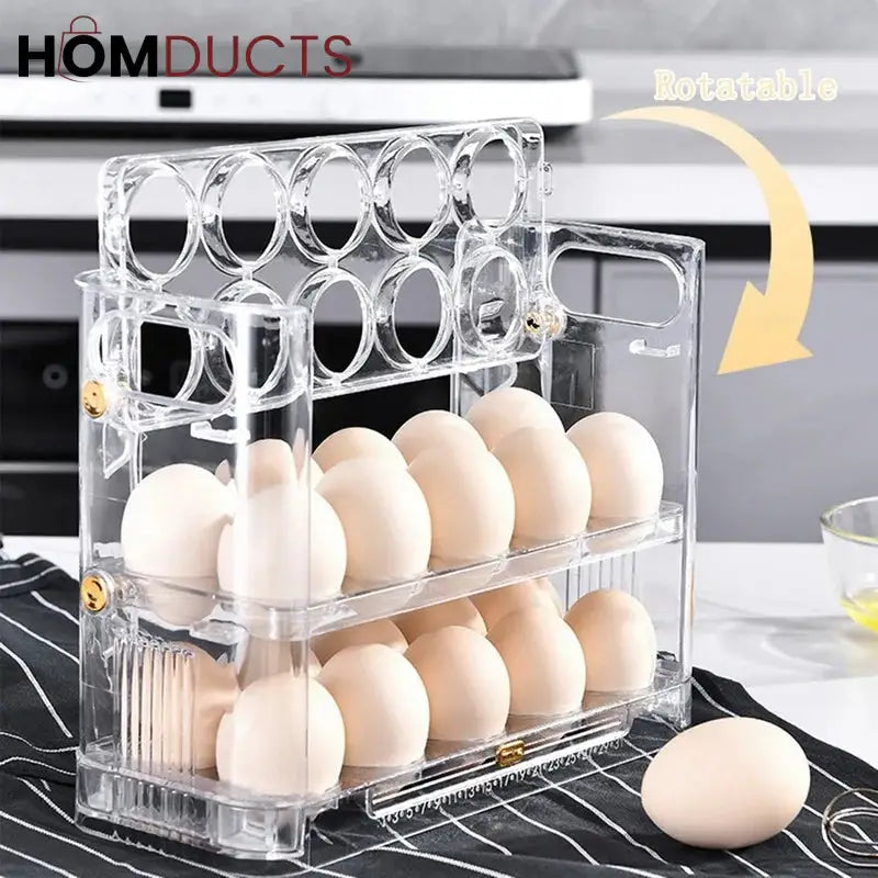 Acrylic 30 Grids 3 Layer Egg Organizer