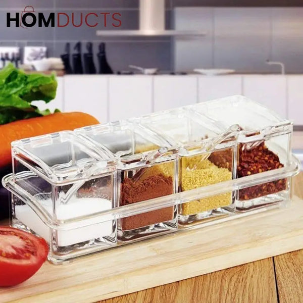 Acrylic 4 Grid Seasoning Box