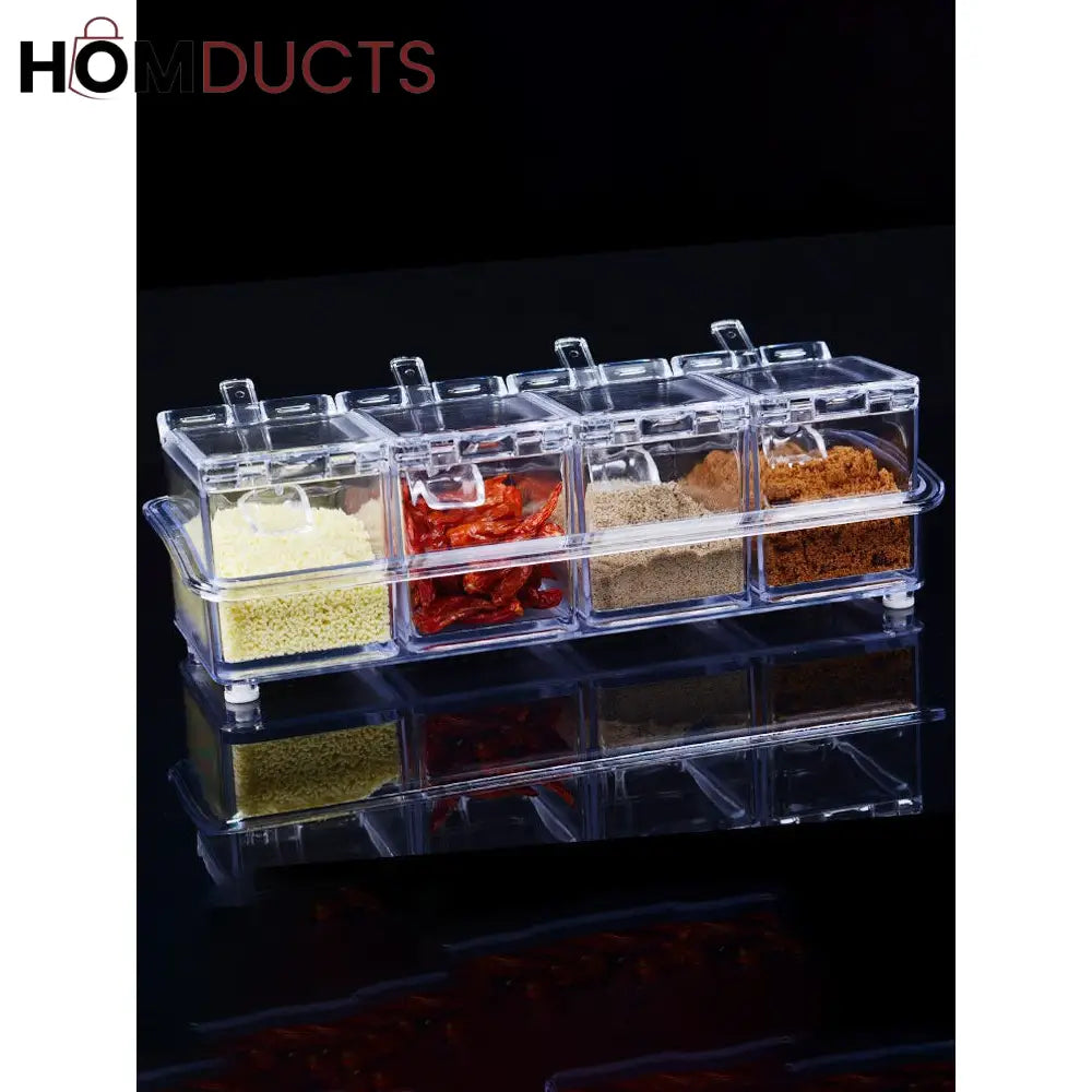 Acrylic 4 Grid Seasoning Box