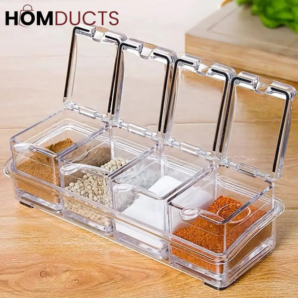 Acrylic 4 Grid Seasoning Box