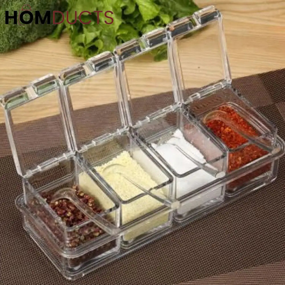 Acrylic 4 Grid Seasoning Box