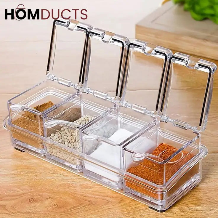 Acrylic 4 Grid Seasoning Box