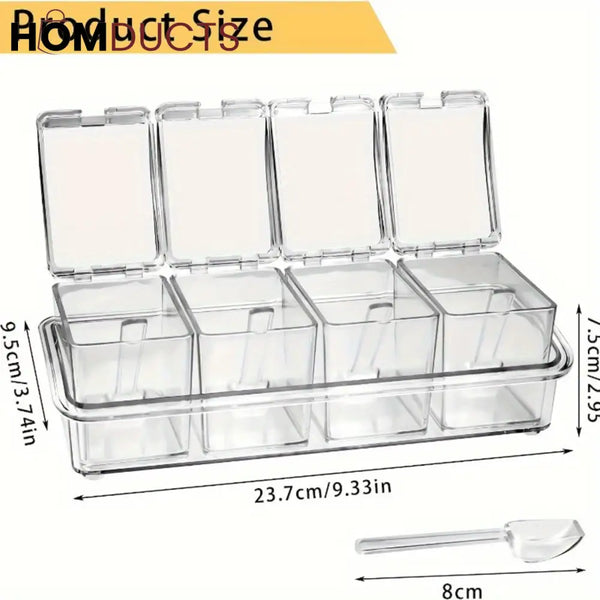 Acrylic 4 Grid Seasoning Box