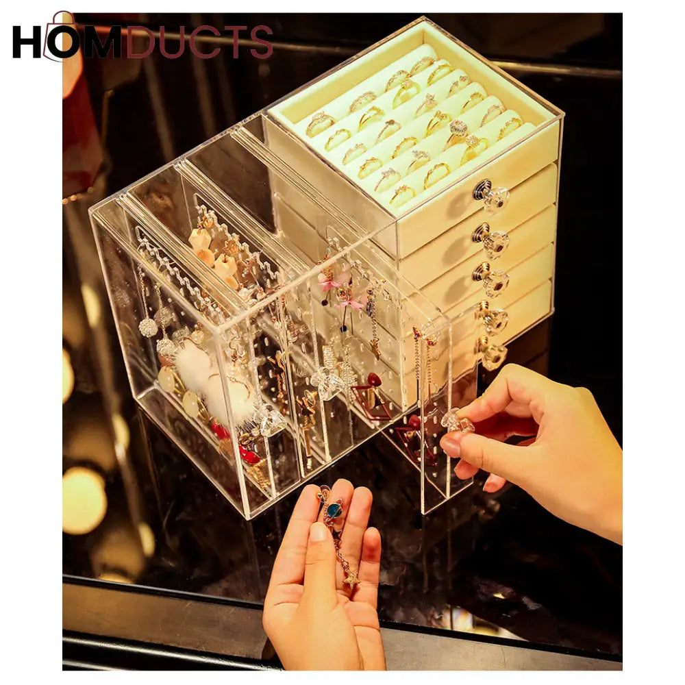 Acrylic 5 + 3 Jewelery Organiser J & C Organizer