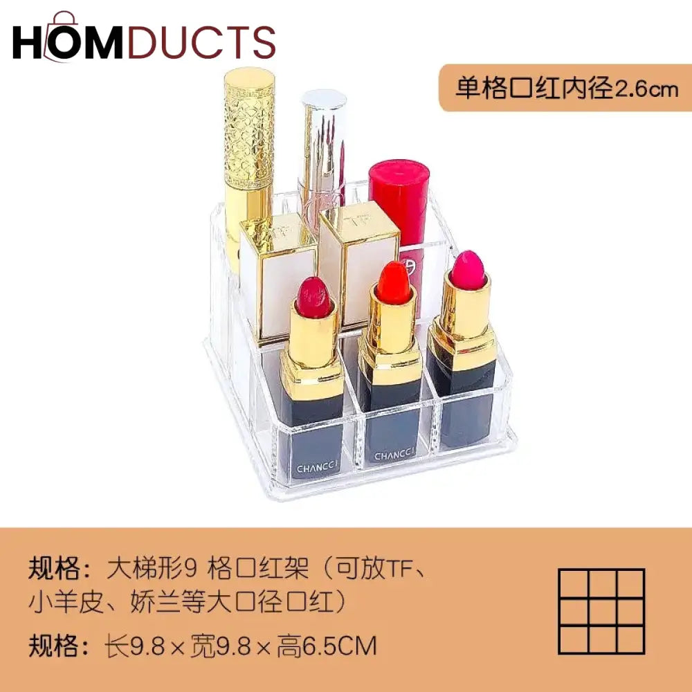 Acrylic 9 Grid Lipstick Organiser J & C Organizer