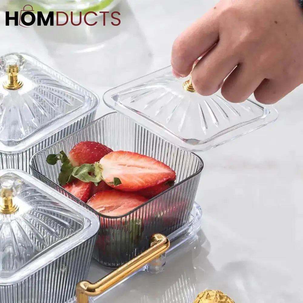 Acrylic Candy Storage Containers with Lids - 4 Piece Set for Snacks & Desserts