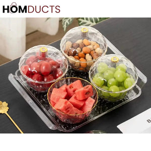 Acrylic Candy Storage Containers with Lids - 4 Piece Set for Snacks & Desserts Circle