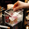 Acrylic Cosmetic And Cotton Swab Holder