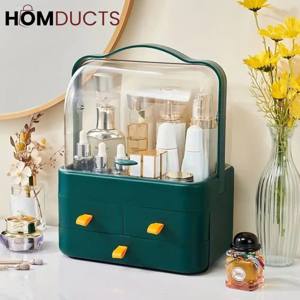 Acrylic Double Door Cosmetic Organizer Green J & C