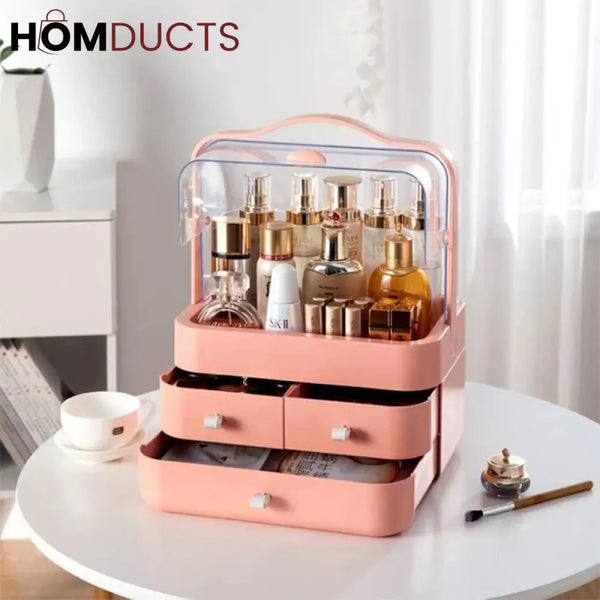 Acrylic Double Door Cosmetic Organizer Pink J & C