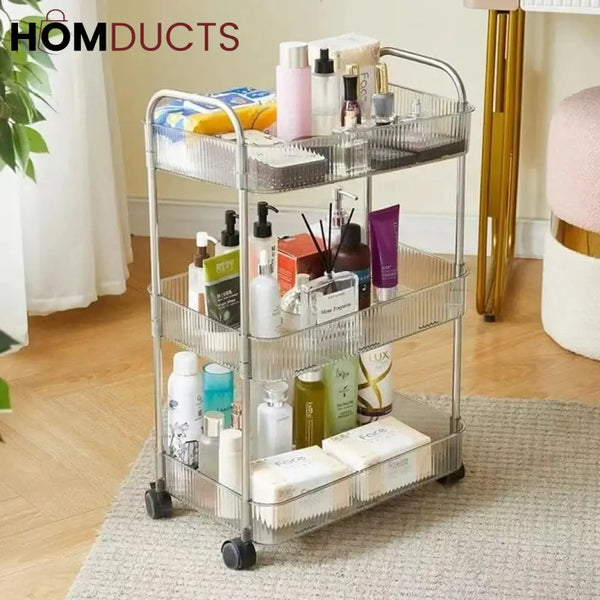 Acrylic Kitchen And Bathroom Storage Trolly