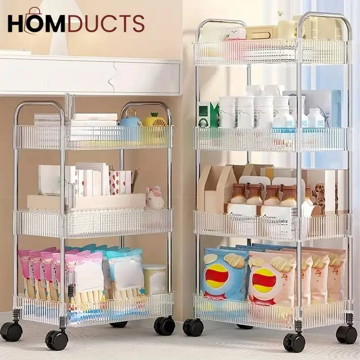 Acrylic Kitchen And Bathroom Storage Trolly
