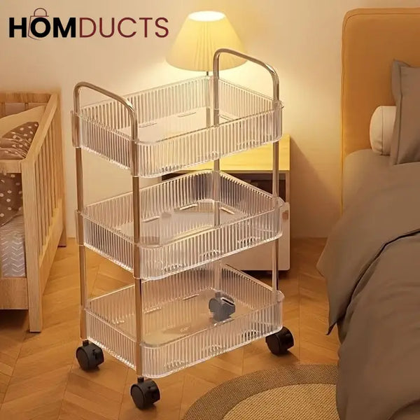 Acrylic Kitchen And Bathroom Storage Trolly