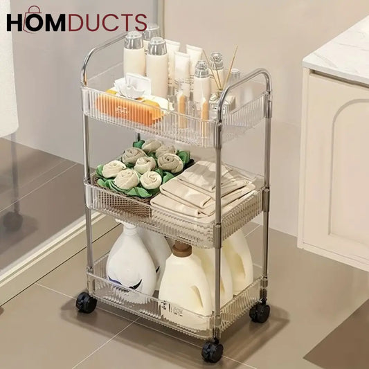 Acrylic Kitchen And Bathroom Storage Trolly