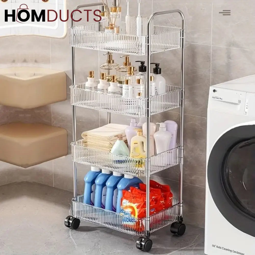 Acrylic Kitchen And Bathroom Storage Trolly