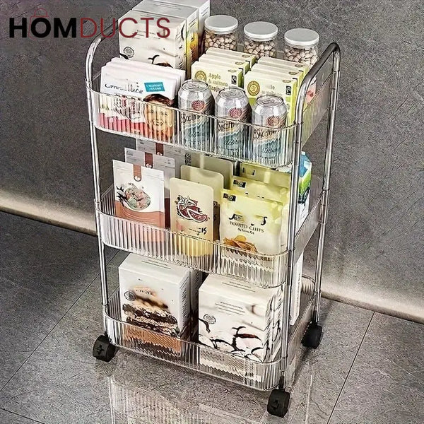 Acrylic Kitchen And Bathroom Storage Trolly