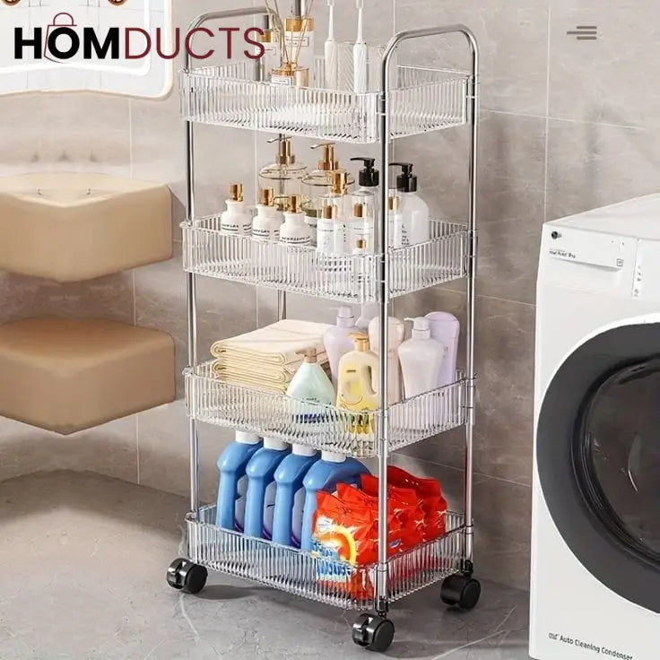Acrylic Kitchen And Bathroom Storage Trolly