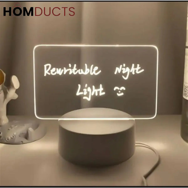 Acrylic LED Rewritable Night Light Board – Erasable & Reusable Message Lamp