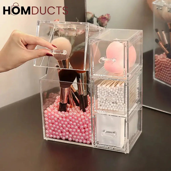 Acrylic Makeup Brush Organiser With Drawer J & C Organizer