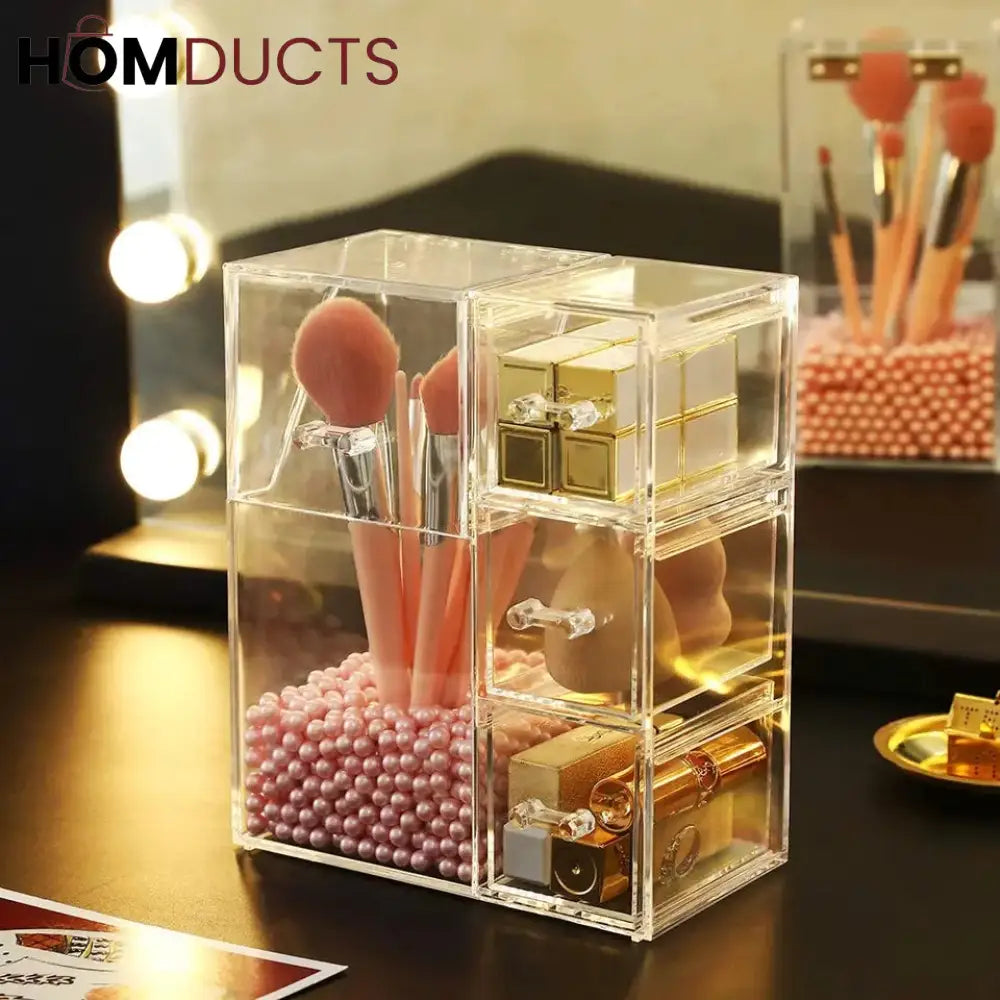 Acrylic Makeup Brush Organiser With Drawer J & C Organizer