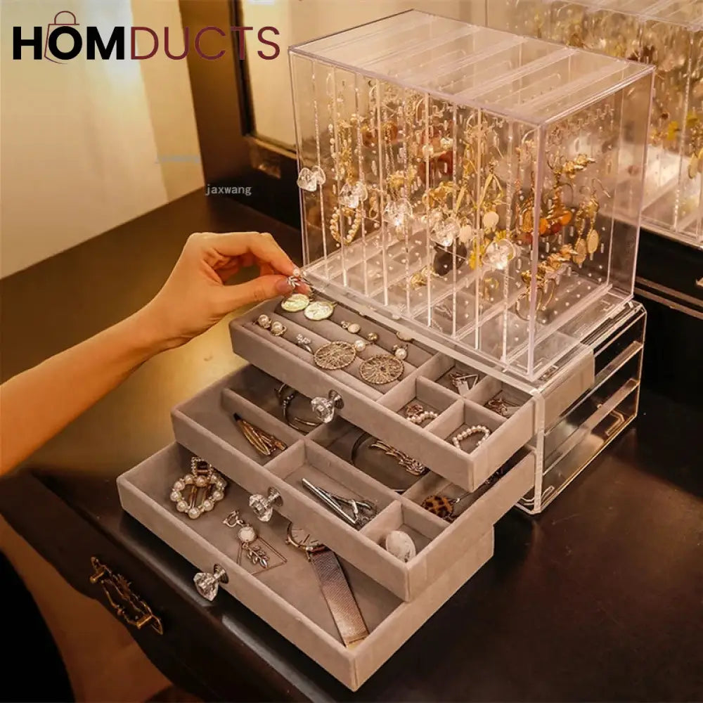 Acrylic Transparent Jewelry Organizer With Drawer J & C