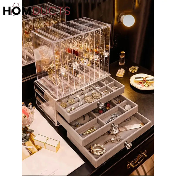 Acrylic Transparent Jewelry Organizer With Drawer J & C