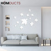 Acrylic Wall Stickers Leaf Shape / Silver