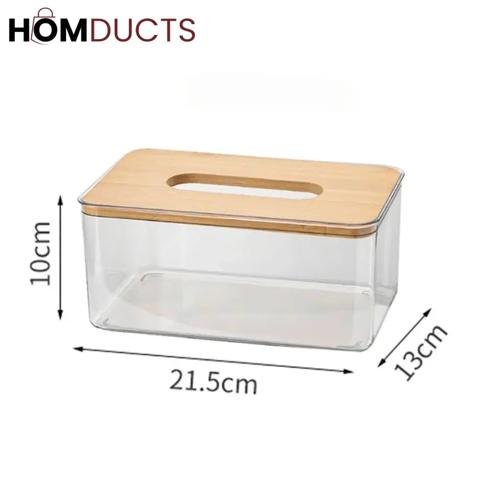 Acrylic Wooden Top Tissue Box