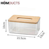 Acrylic Wooden Top Tissue Box