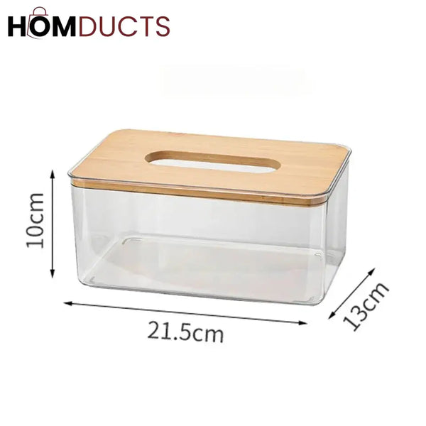 Acrylic Wooden Top Tissue Box