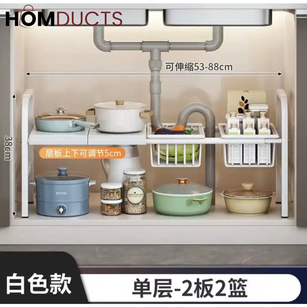 Adjustable Under Sink Pot Rack - Maximize Kitchen Storage