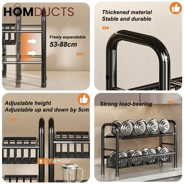 Adjustable Under Sink Pot Rack - Maximize Kitchen Storage