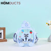 Adorable Cartoon Dog Kids Water Bottle with Straw & Crossbody Strap - Hydration Fun!