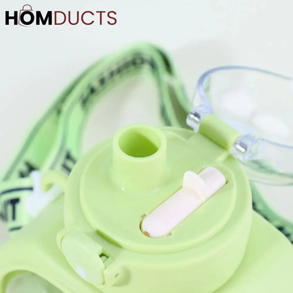 Adorable Cartoon Dog Kids Water Bottle with Straw & Crossbody Strap - Hydration Fun!