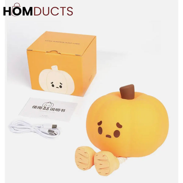Adorable Pumpkin Silicone LED Night Light - USB Rechargeable & Touch Control