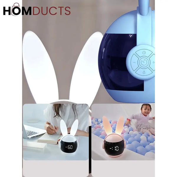 Adorable Rabbit LED Alarm Clock - Night Light & Digital Display