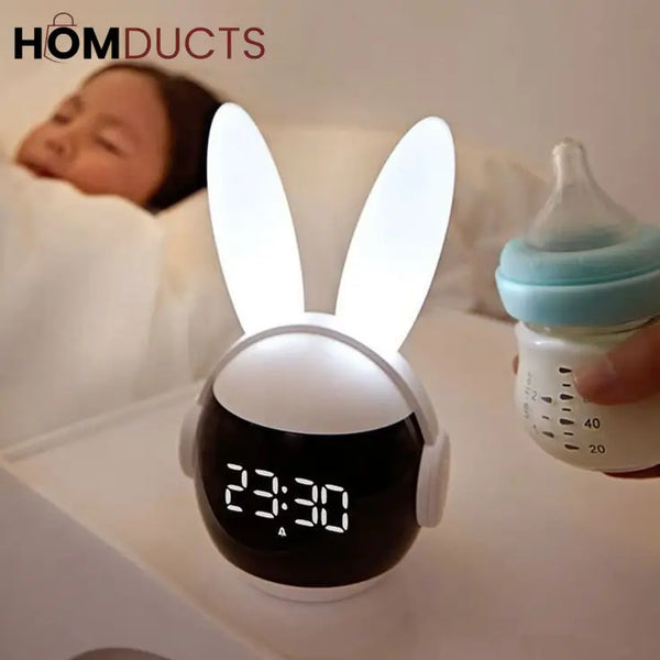 Adorable Rabbit LED Alarm Clock - Night Light & Digital Display