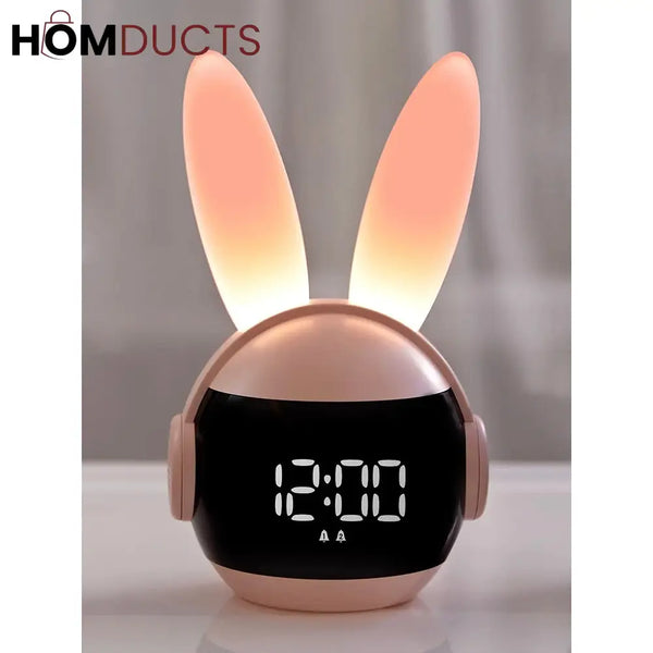 Adorable Rabbit LED Alarm Clock - Night Light & Digital Display