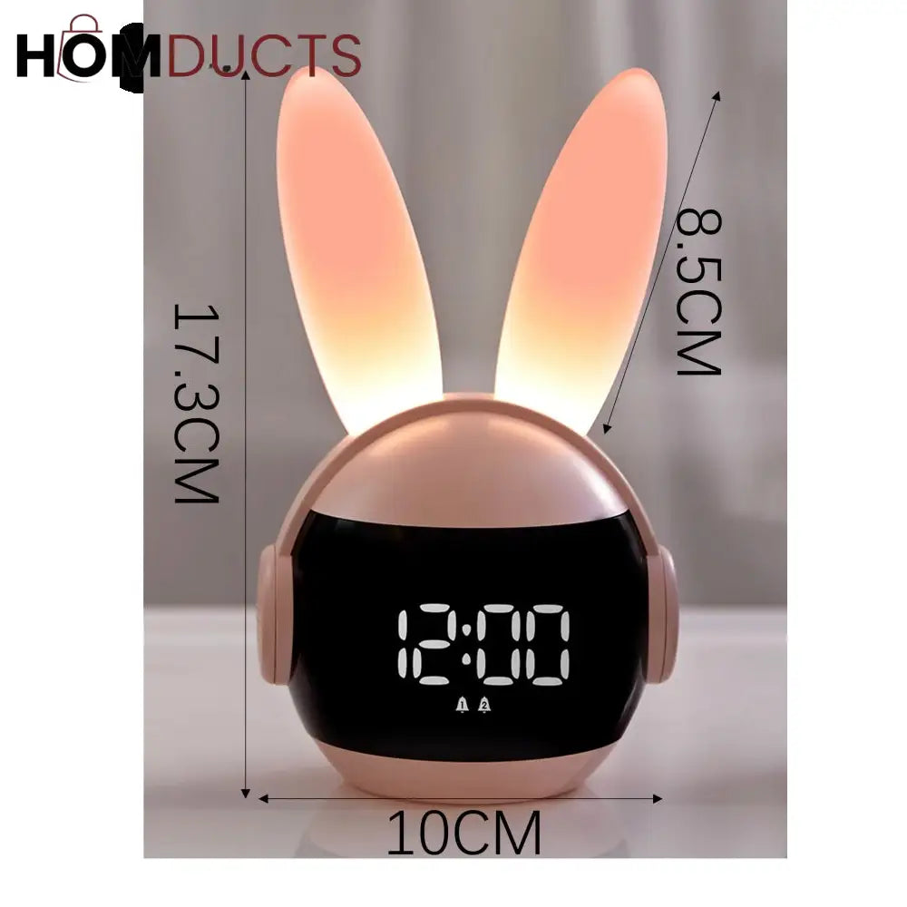 Adorable Rabbit LED Alarm Clock - Night Light & Digital Display