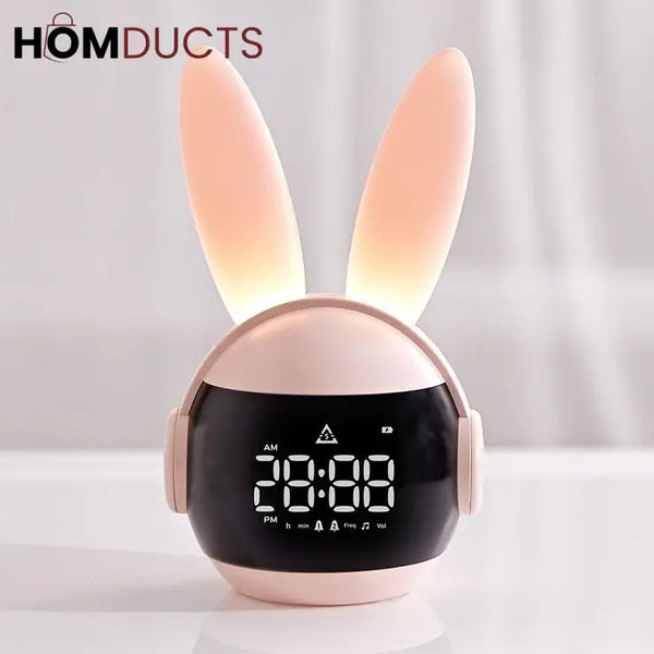 Adorable Rabbit LED Alarm Clock - Night Light & Digital Display