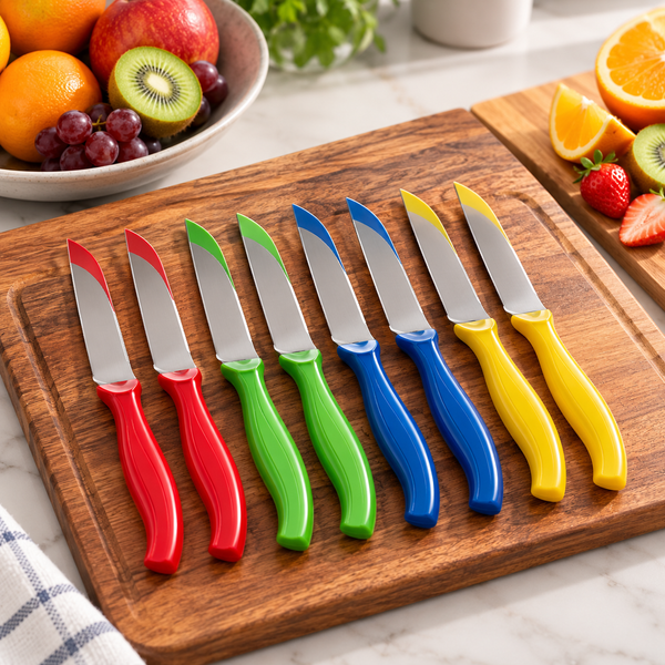 8-piece colored handle knife set