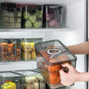Airtight Acrylic Storage Containers with Handle – Stackable Leak-Proof Fridge & Pantry Organizer for Fruits Vegetables