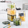 Airtight Acrylic Storage Containers with Handle – Stackable Leak-Proof Fridge & Pantry Organizer for Fruits Vegetables