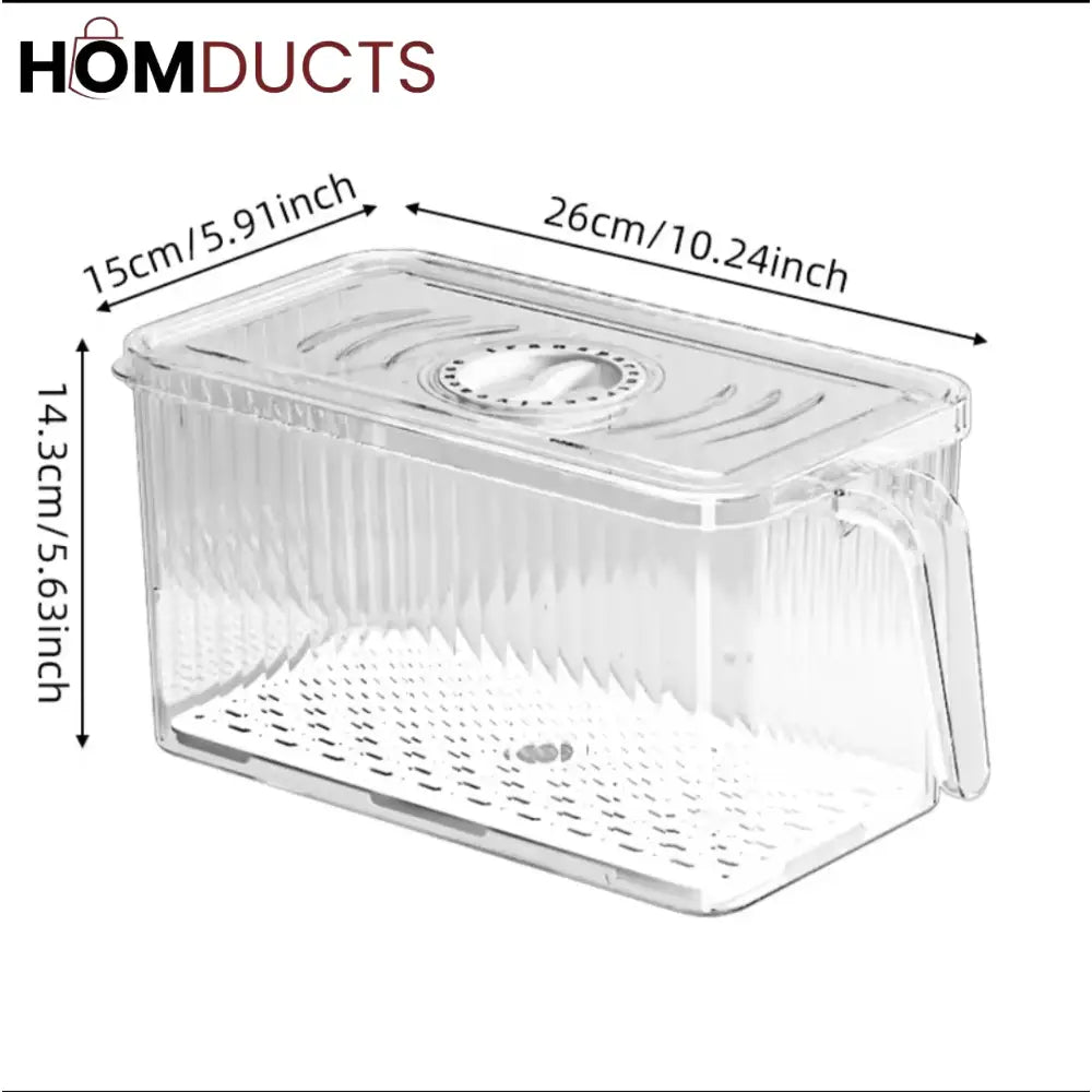 Airtight Acrylic Storage Containers with Handle – Stackable Leak-Proof Fridge & Pantry Organizer for Fruits Vegetables