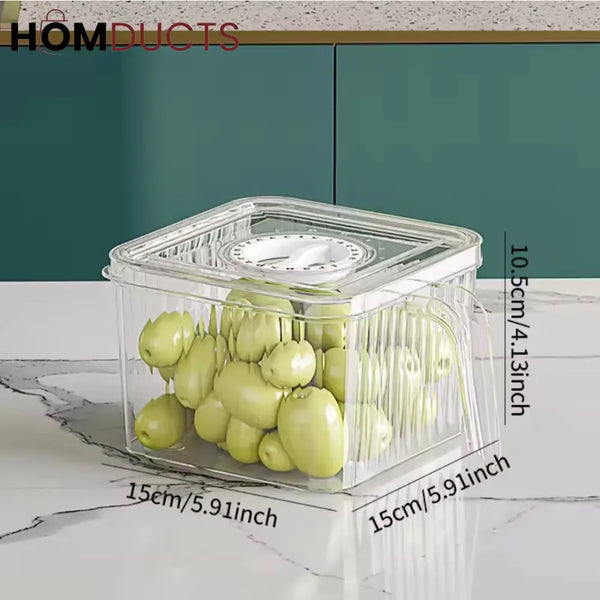 Airtight Acrylic Storage Containers with Handle – Stackable Leak-Proof Fridge & Pantry Organizer for Fruits Vegetables