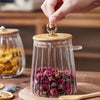 Airtight Glass Spice Jar with Wooden Lid - Modern Kitchen Storage