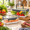 Airtight Food Storage Box with Drainer & Carry Handle