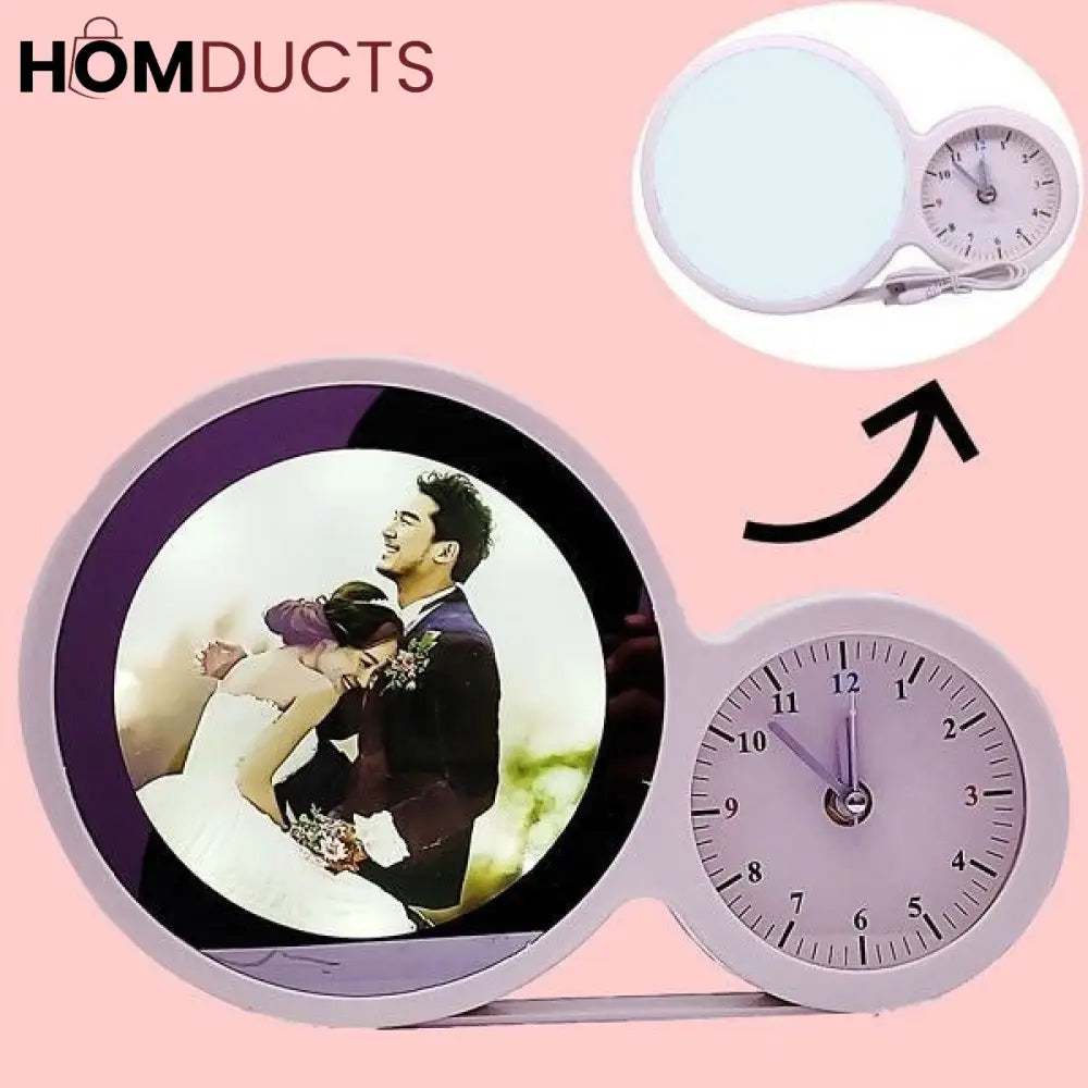 Alarm Clock With Led Photo Frame