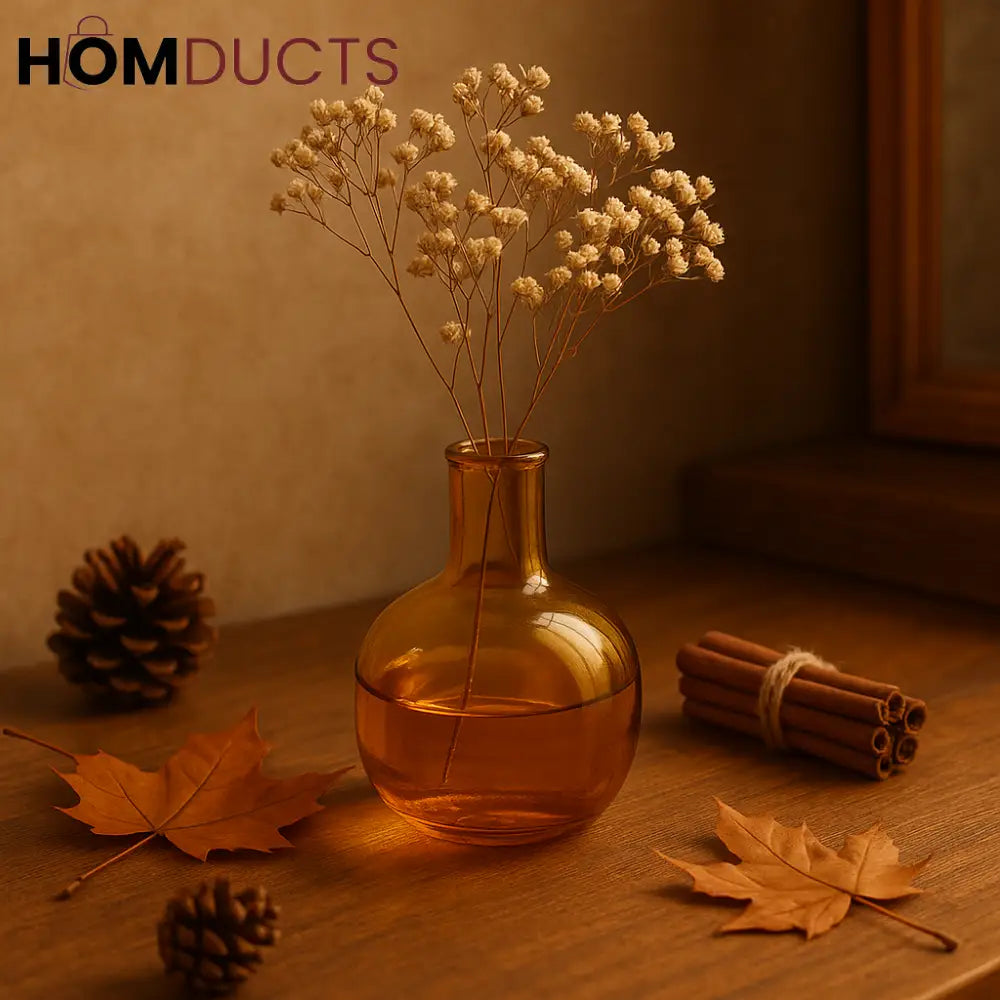 Amber Glow Mini Vase – Autumn Edition Glass Bud Vase