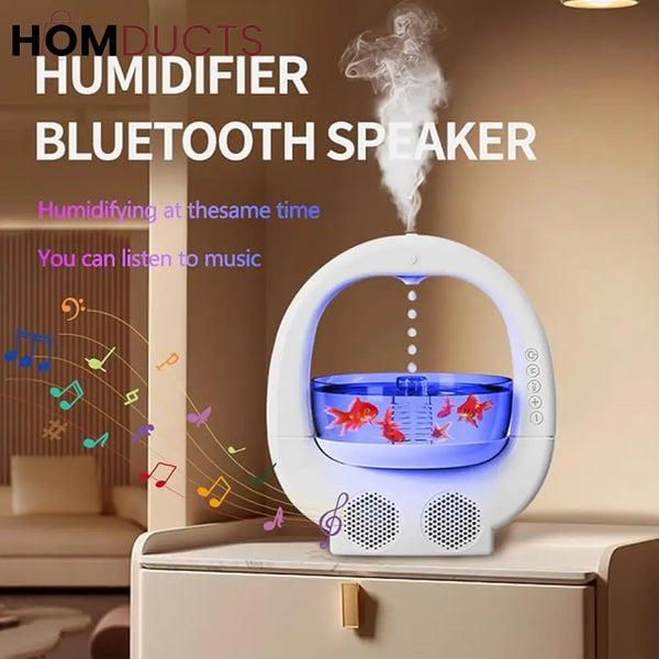 Anti-Gravity Aquarium Humidifier with Bluetooth Speaker | Unique Home Decor & Air Purifier
